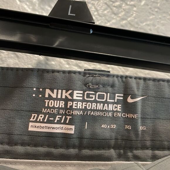Nike Tour Performance Gray Striped Dri Fit Golf Pants Size 40x32 - Picture 6 of 11